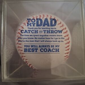Personalized Baseball Gift for Dad - White and Blue